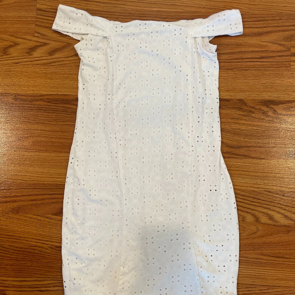 Off Shoulder Pacsun LA Hearts Eyelet White Mini Dress